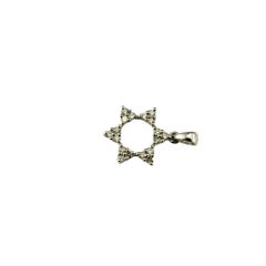 14 Karat White Gold Diamond Star of David Pendant #19552