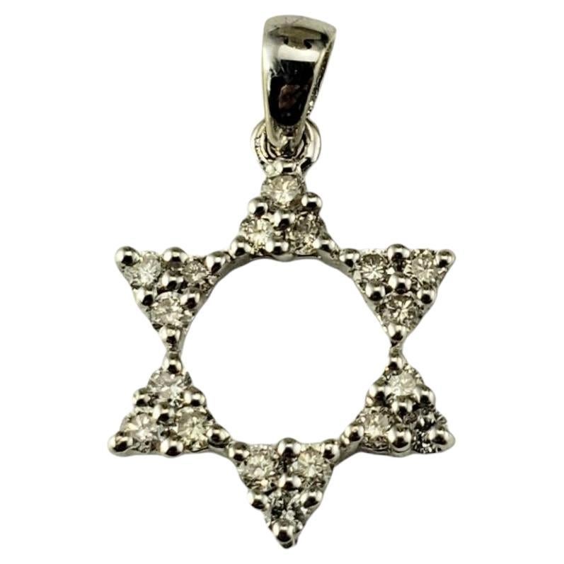 14 Karat White Gold Diamond Star of David Pendant #19552