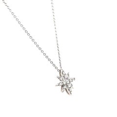 14 Karat White Gold Diamond Starburst Pendant