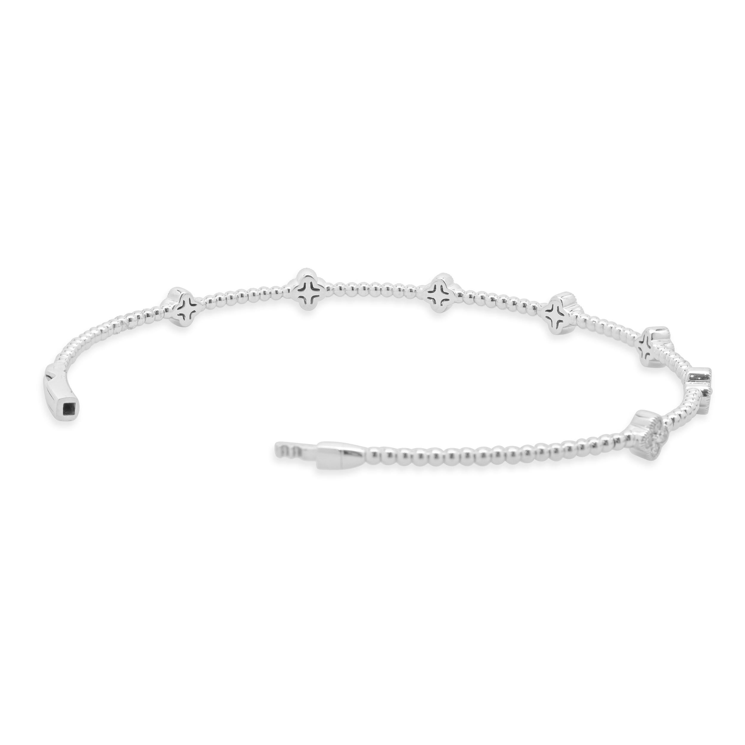 Bracciale Station con diamanti in oro bianco 14 carati In condizioni ottime in vendita a Scottsdale, AZ