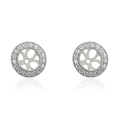 14 Karat White Gold Diamond Stud Earring Jackets