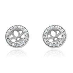 14 Karat White Gold Diamond Stud Earring Jackets