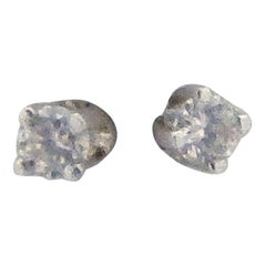 14 Karat White Gold Diamond Stud Earrings .12 Carat
