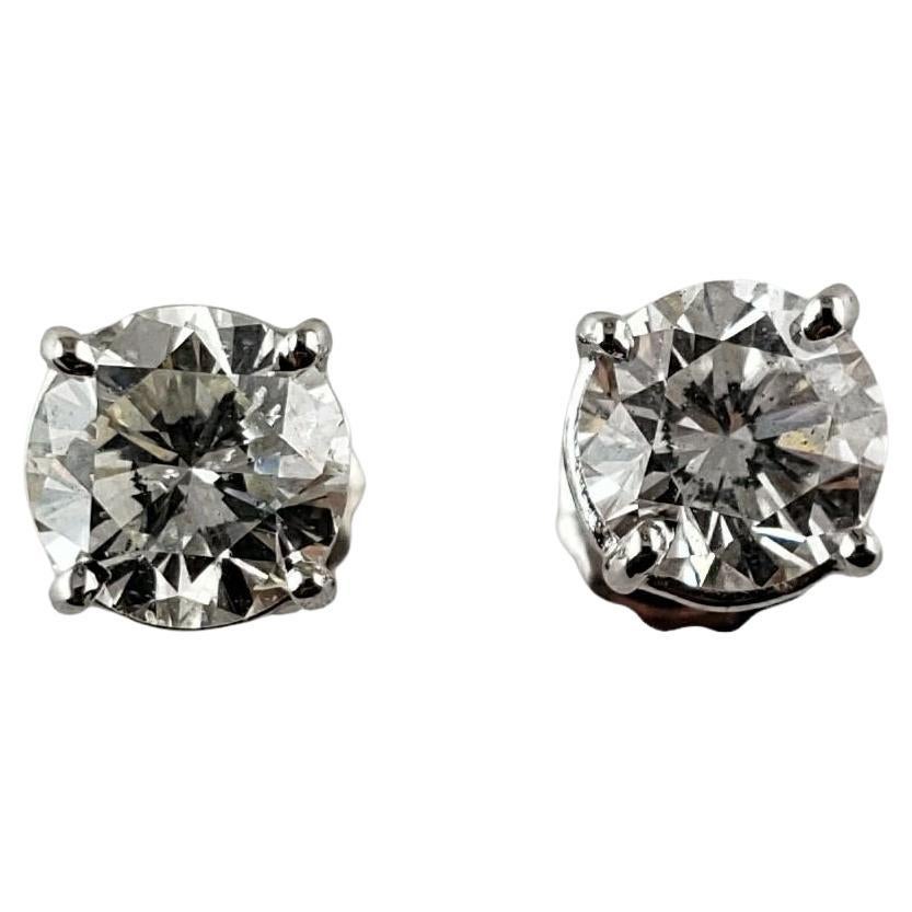 14 Karat White Gold Diamond Stud Earrings 1.29 TCW. #14903