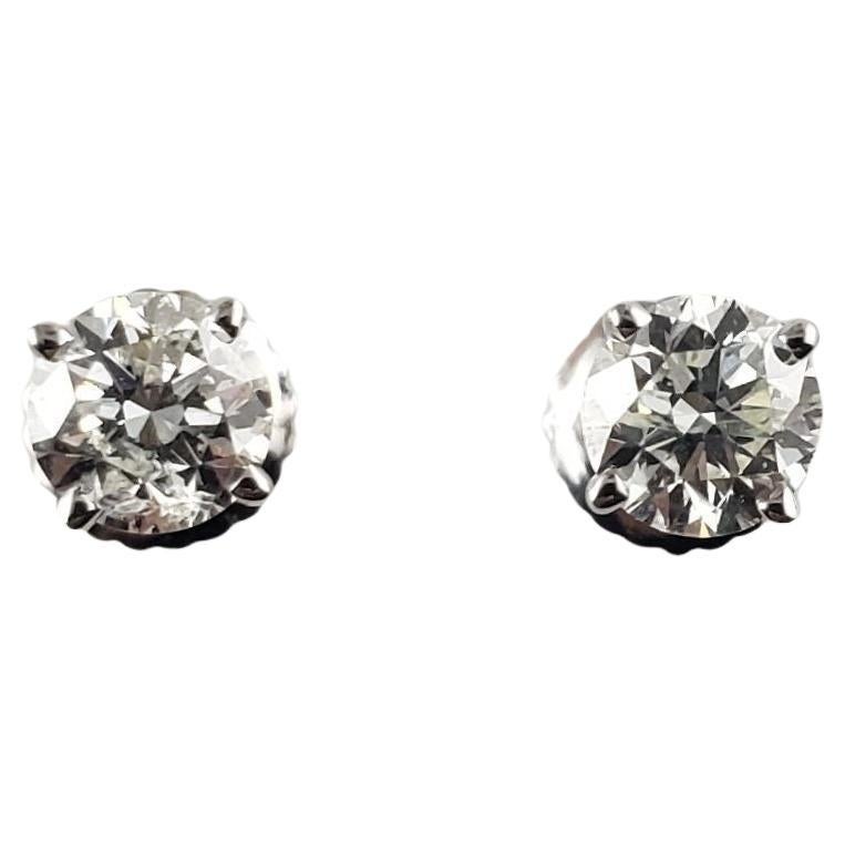 14 Karat White Gold Diamond Stud Earrings #14779 For Sale