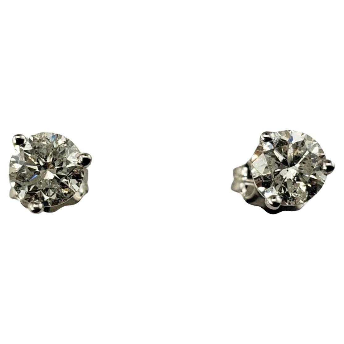 14 Karat White Gold Diamond Stud Earrings #15807 For Sale