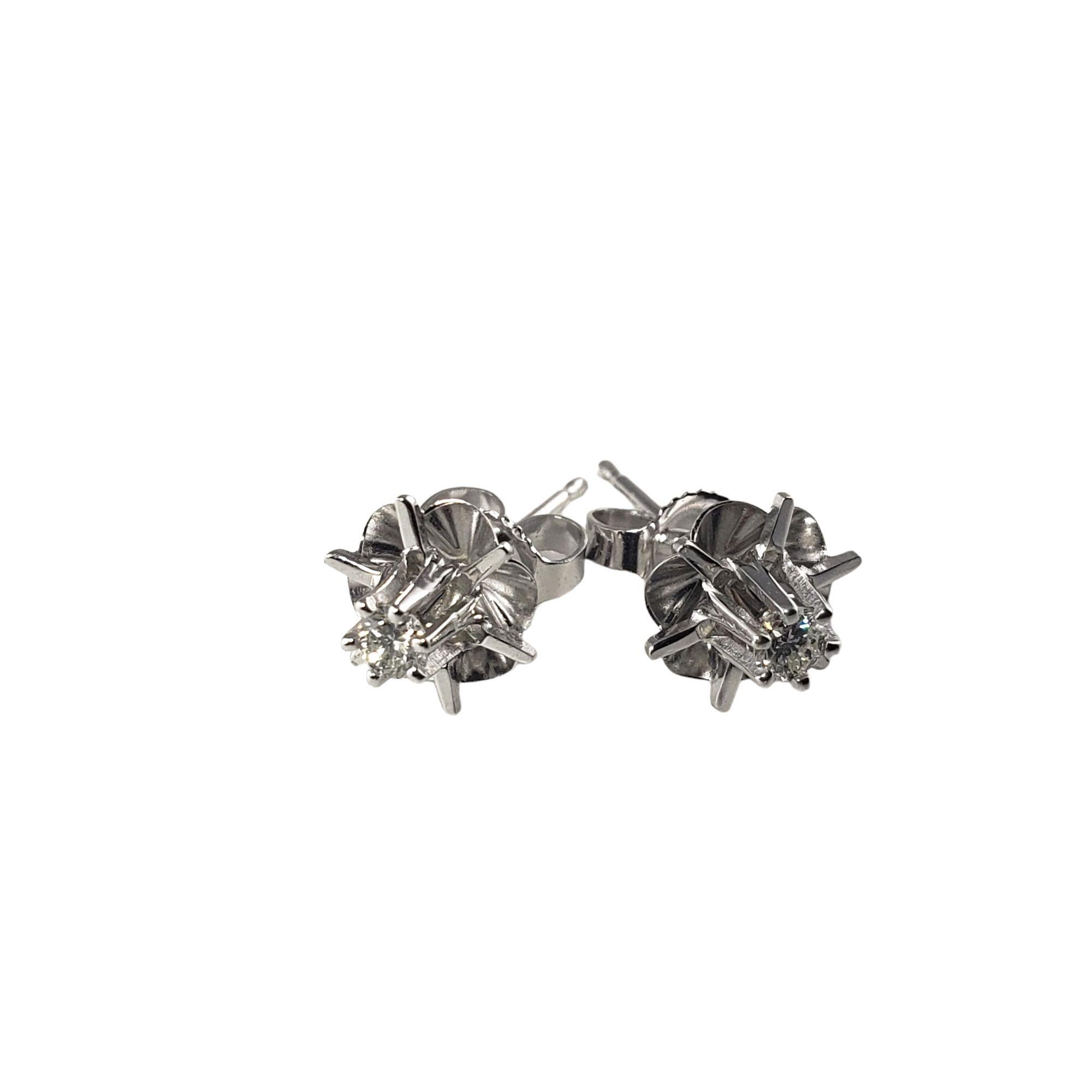Brilliant Cut 14 Karat White Gold Diamond Stud Earrings #16154 For Sale