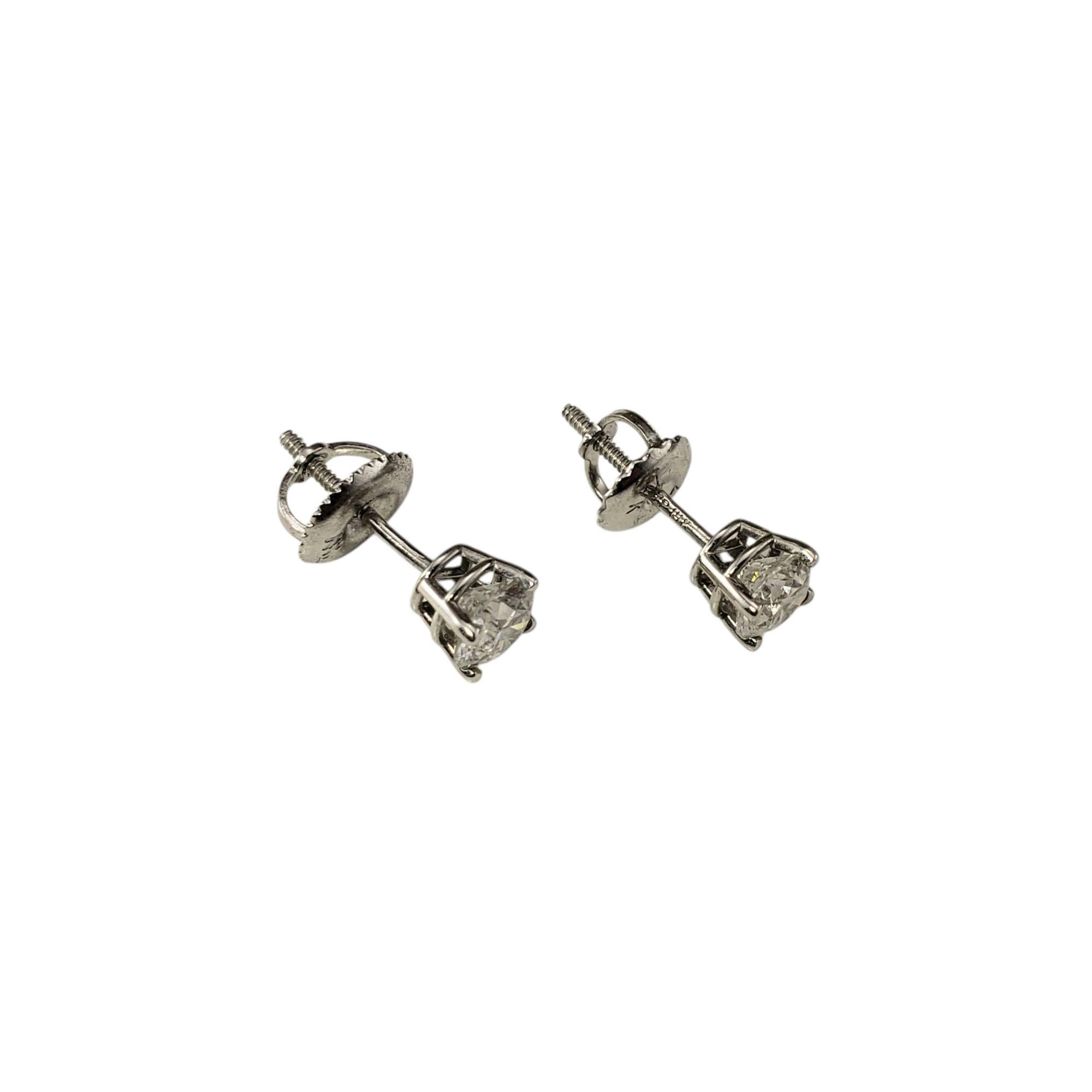 Brilliant Cut 14 Karat White Gold Diamond Stud Earrings .70cttw. #21251 For Sale