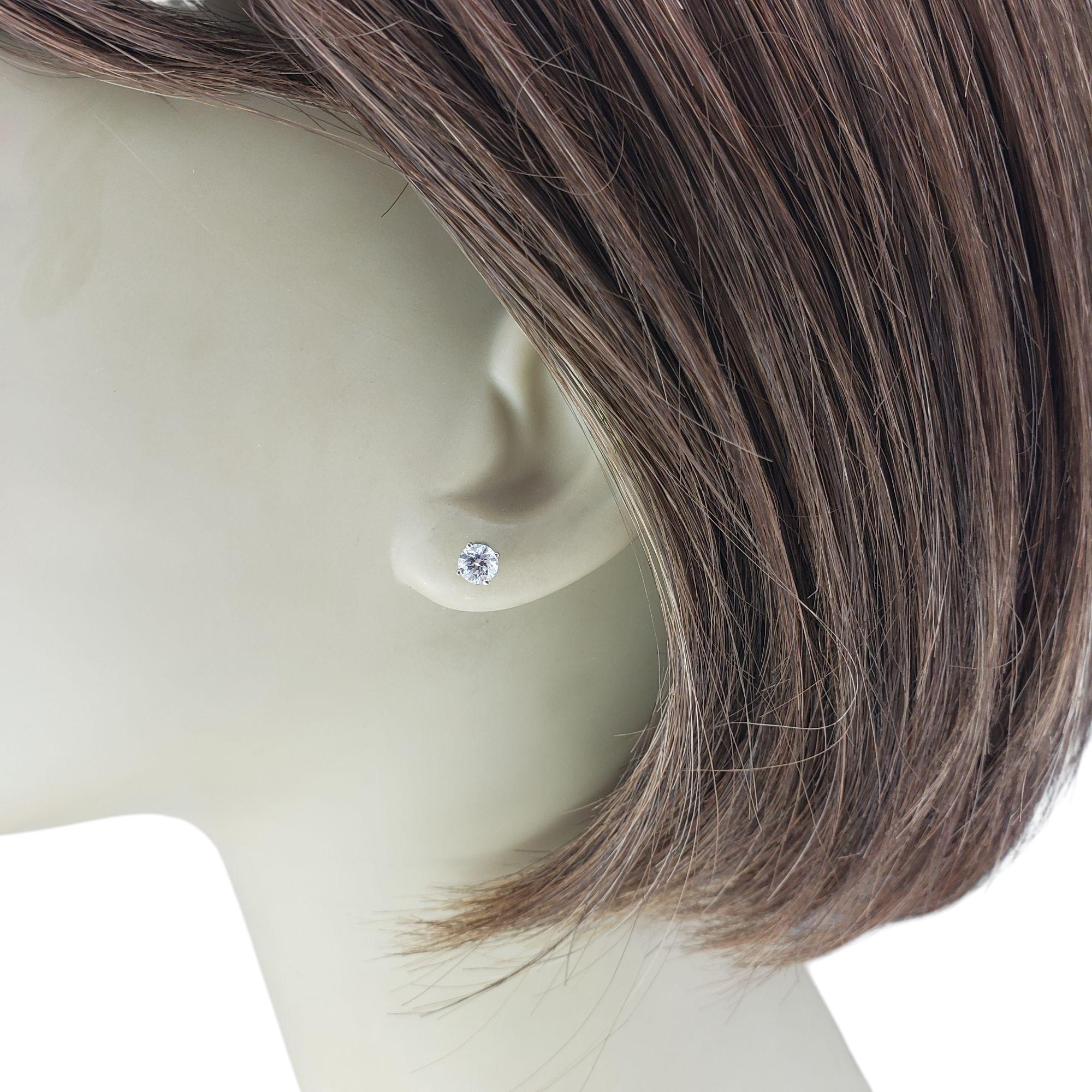 14 Karat White Gold Diamond Stud Earrings .70cttw. #21251 For Sale 2