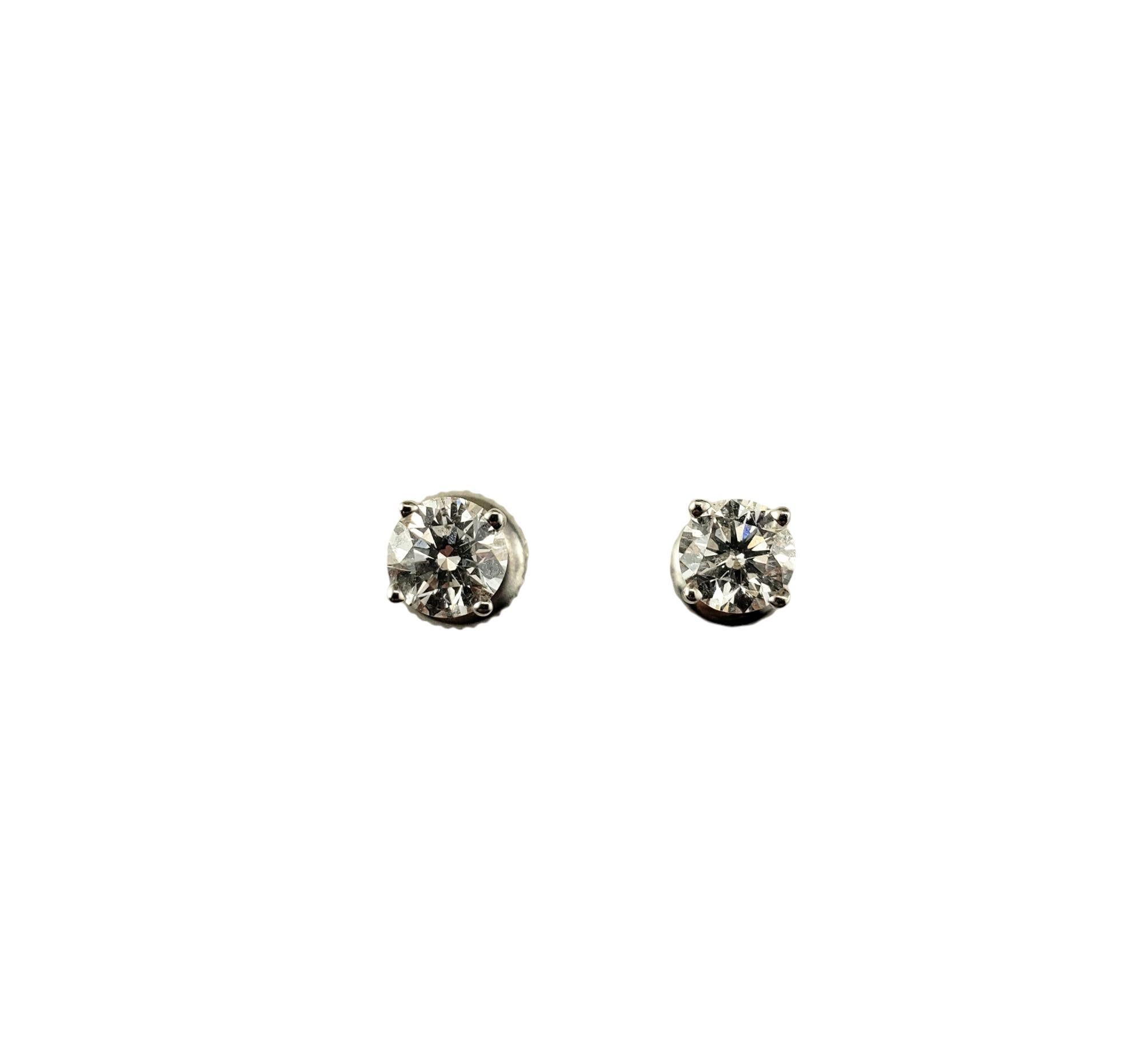 14 Karat White Gold Diamond Stud Earrings .70cttw. #21251