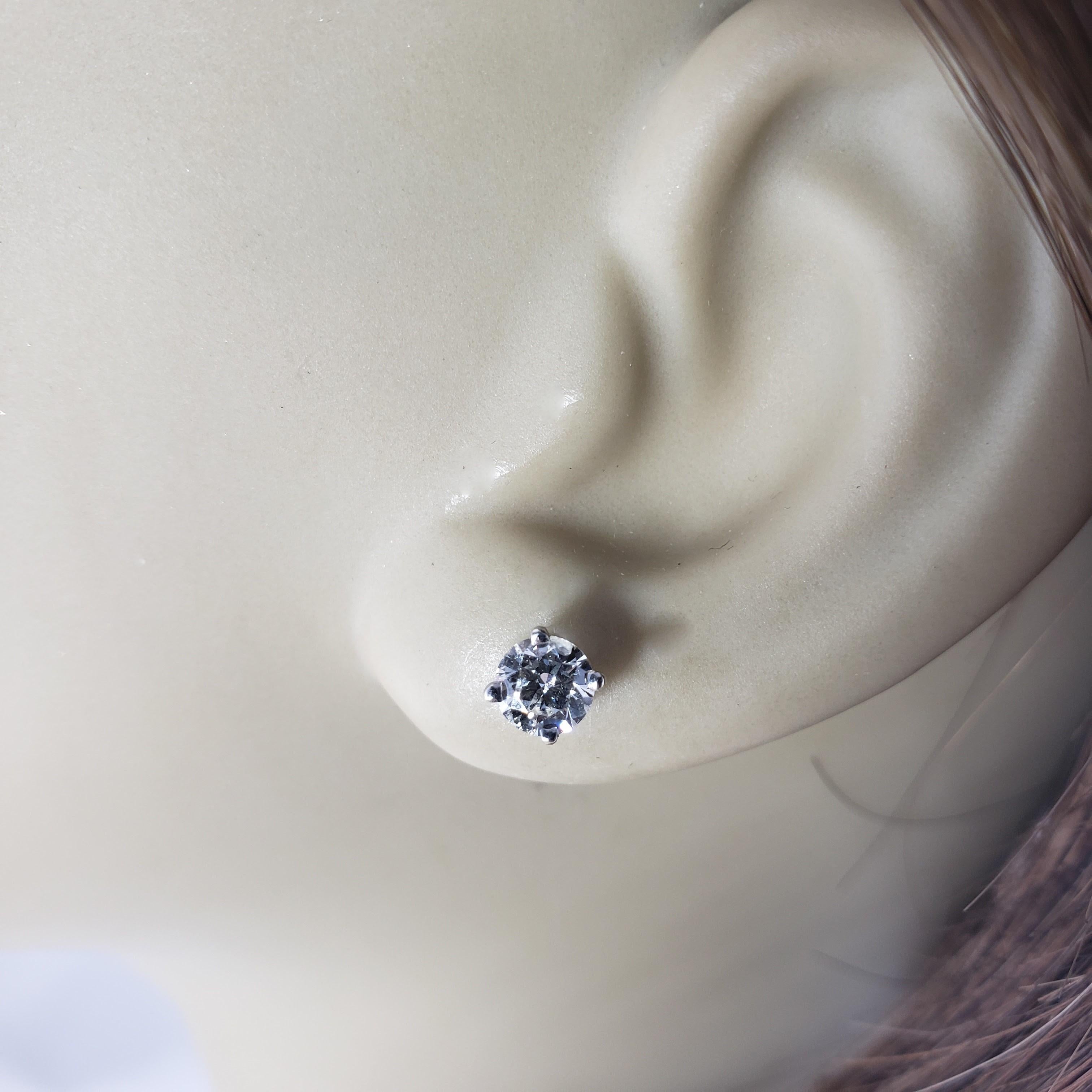 14 Karat White Gold Diamond Stud Earrings .74 TCW 3