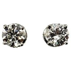 14 Karat White Gold Diamond Stud Earrings .74 TCW