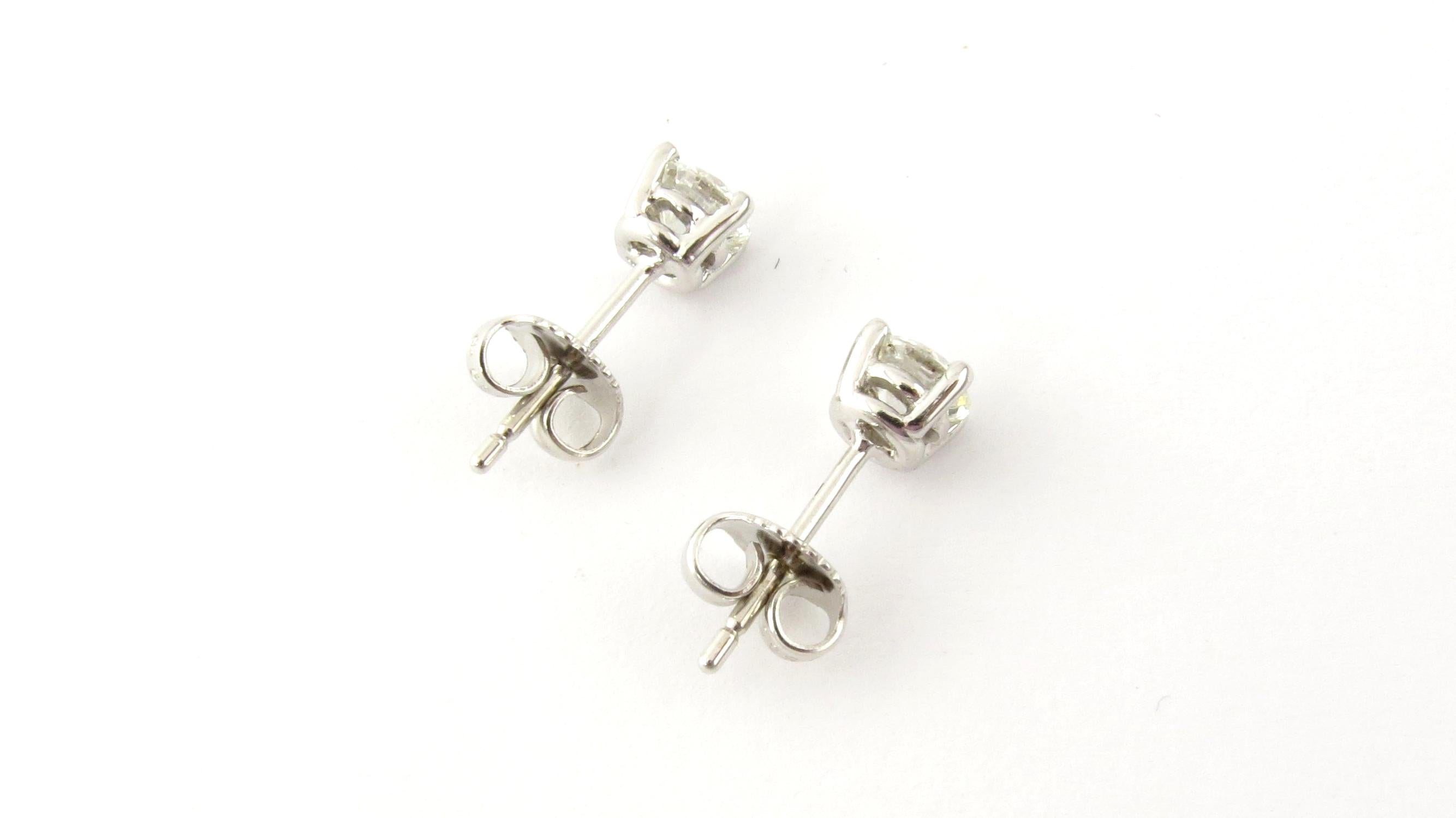 14 Karat White Gold Diamond Stud Earrings .86 Carat 2