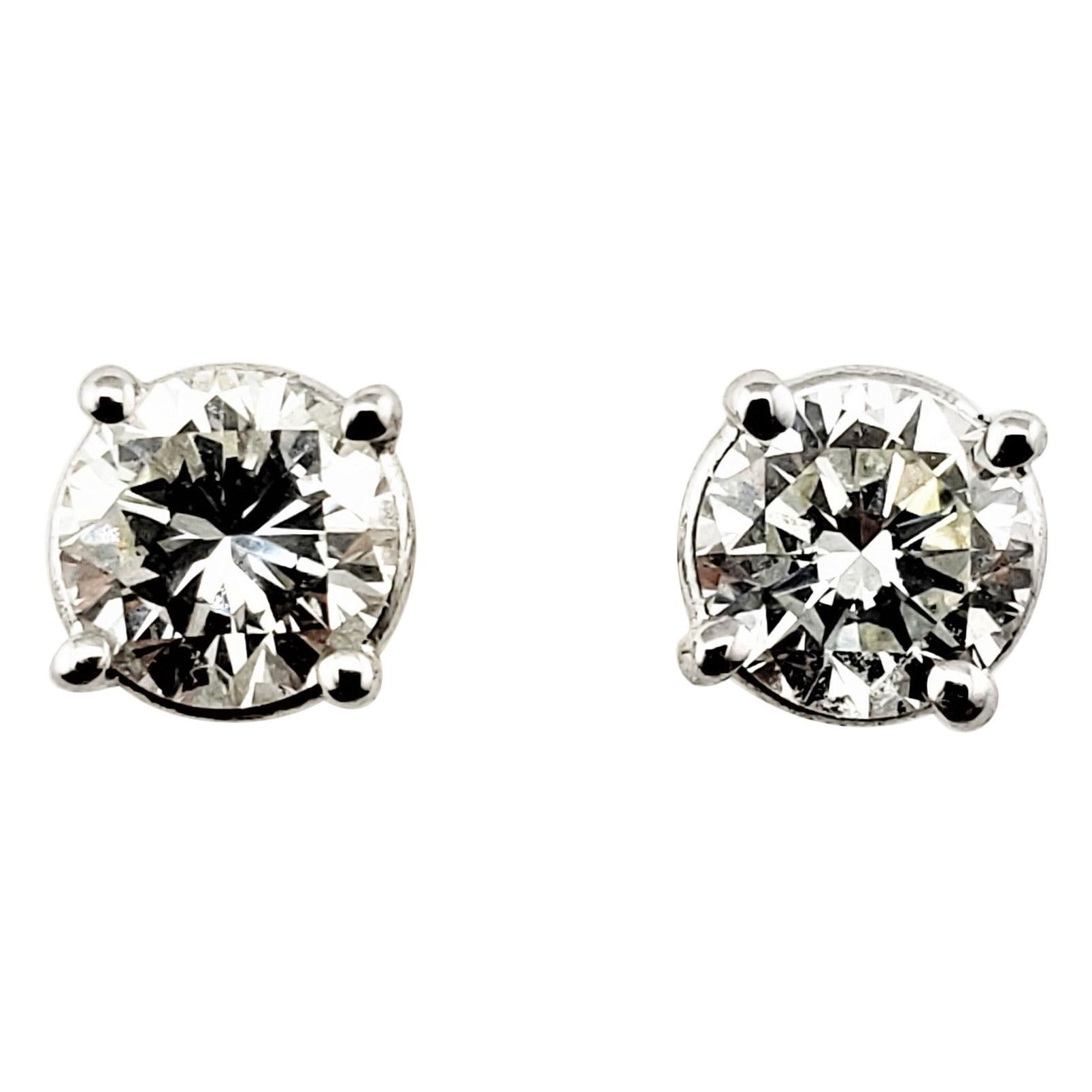 0.92 Carat Diamond Gold Stud Earrings at 1stDibs