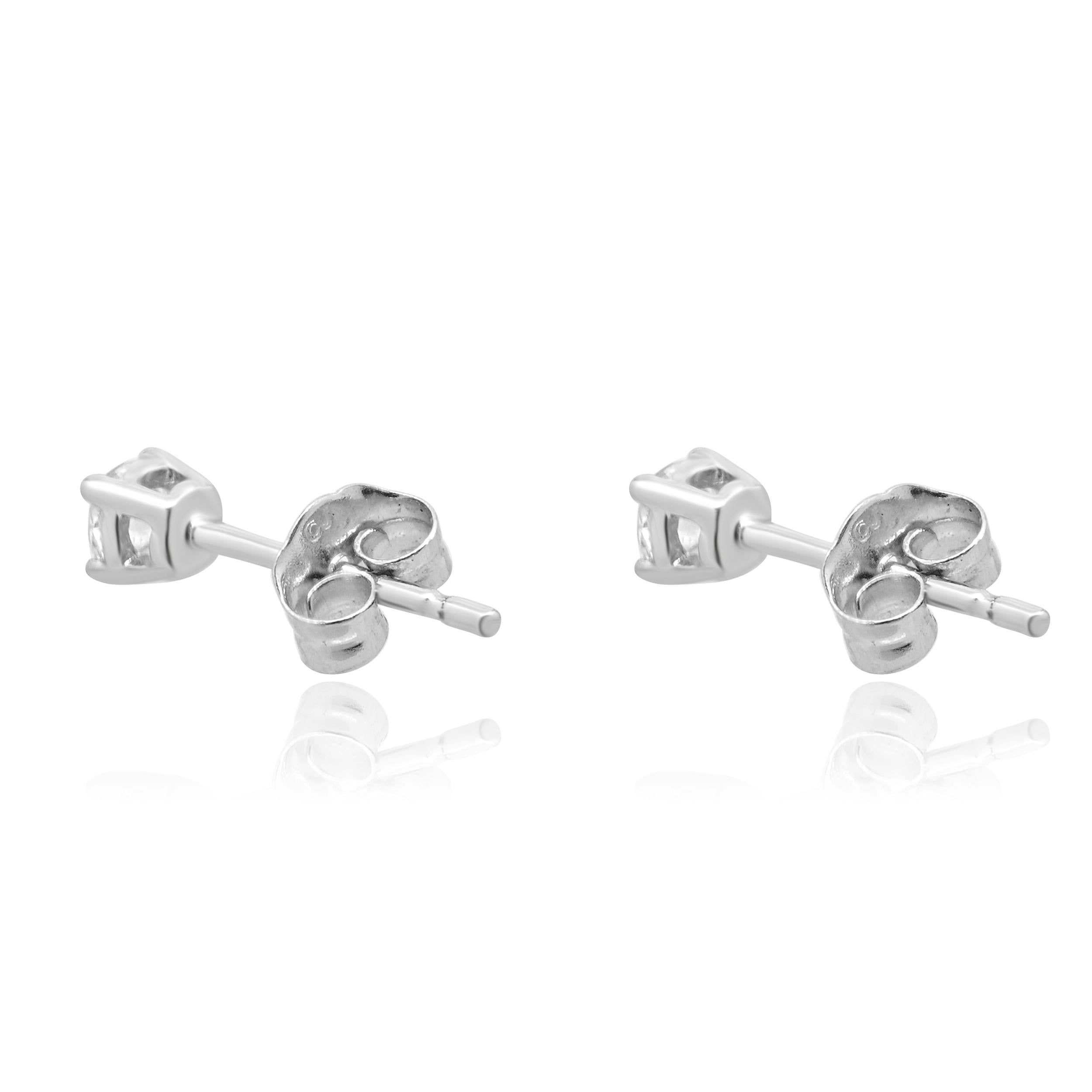 Taille brillant Boucles d'oreilles en or blanc 14 carats avec diamants en vente