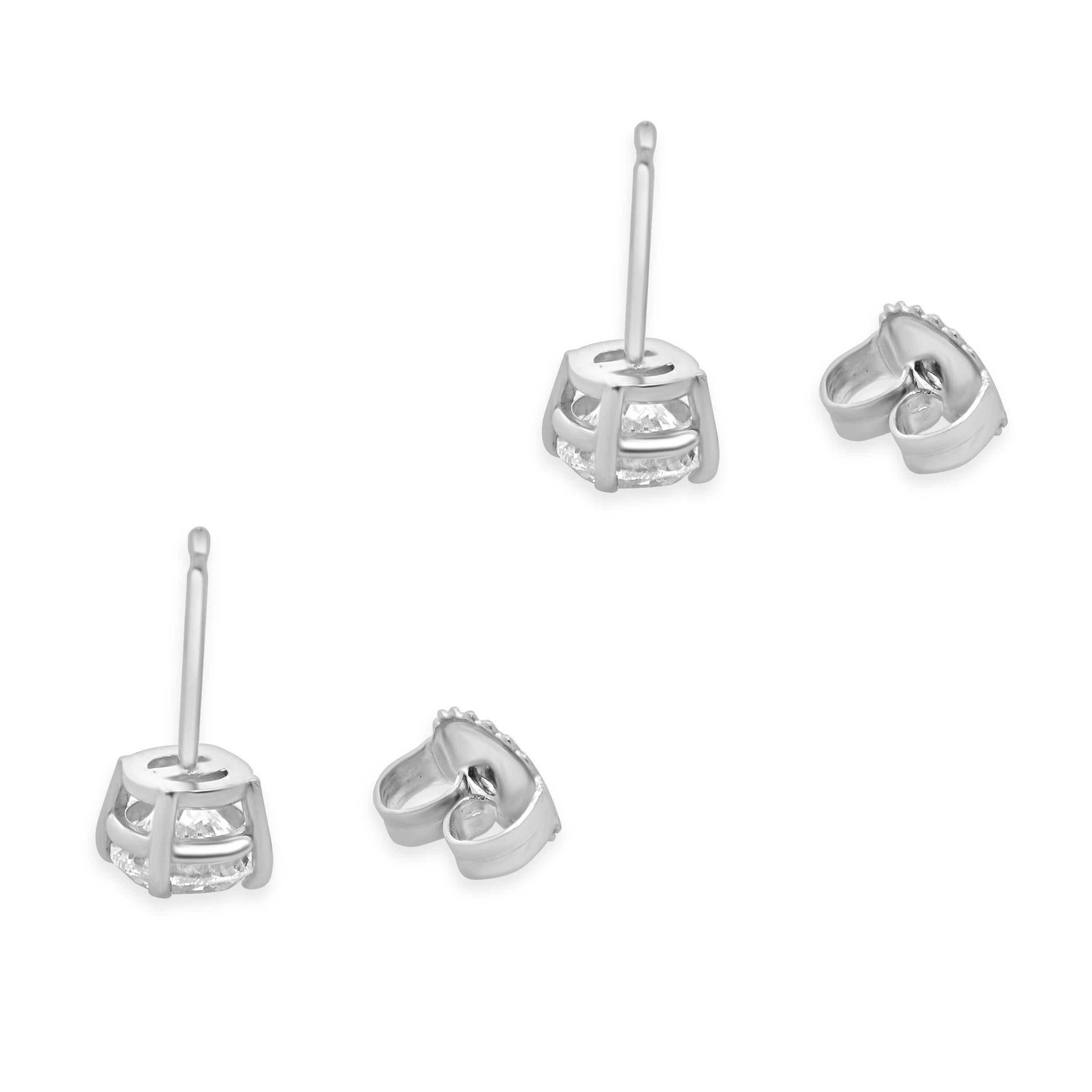 14 Karat White Gold Diamond Stud Earrings In Excellent Condition In Scottsdale, AZ
