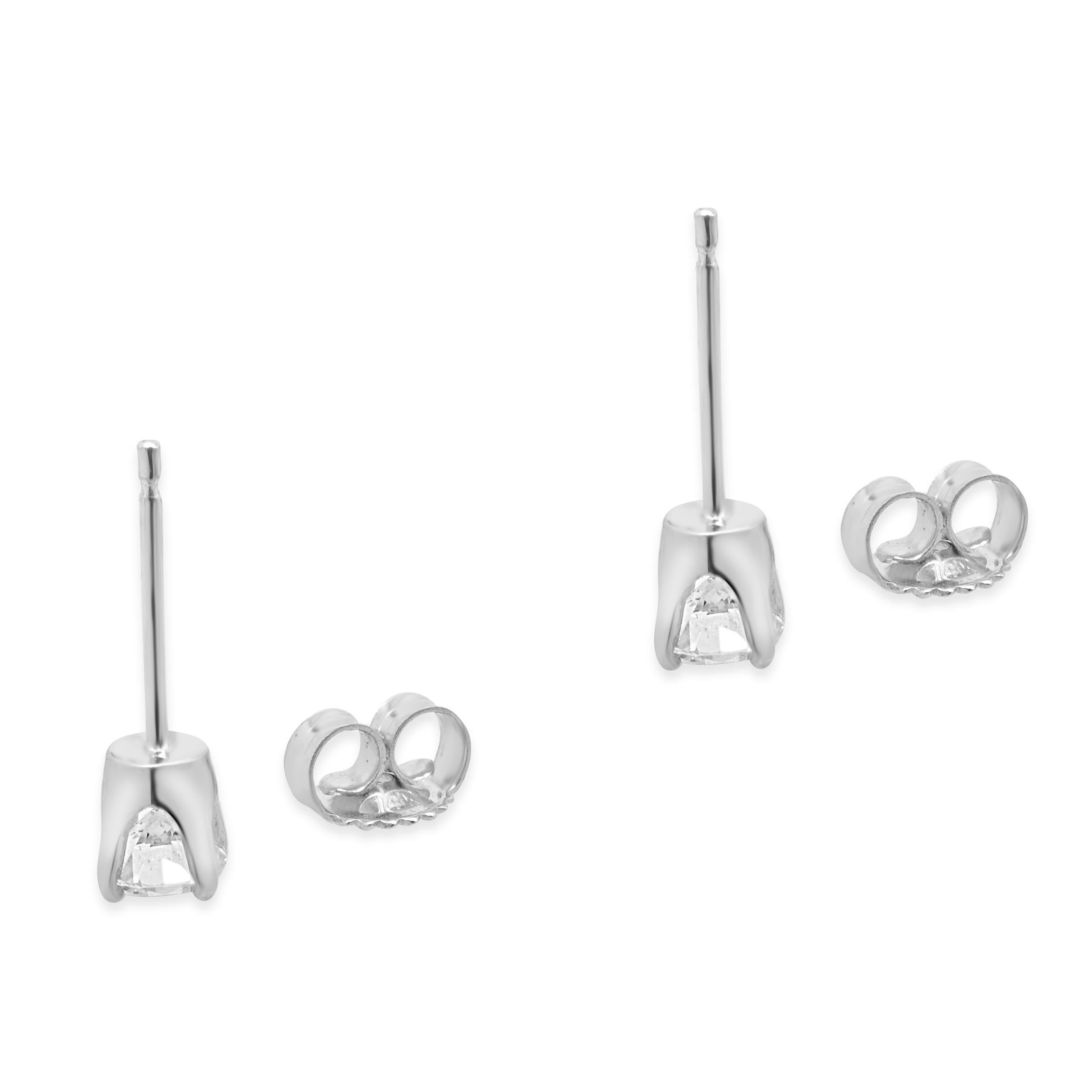 Boucles d'oreilles en or blanc 14 carats avec diamants Excellent état - En vente à Scottsdale, AZ
