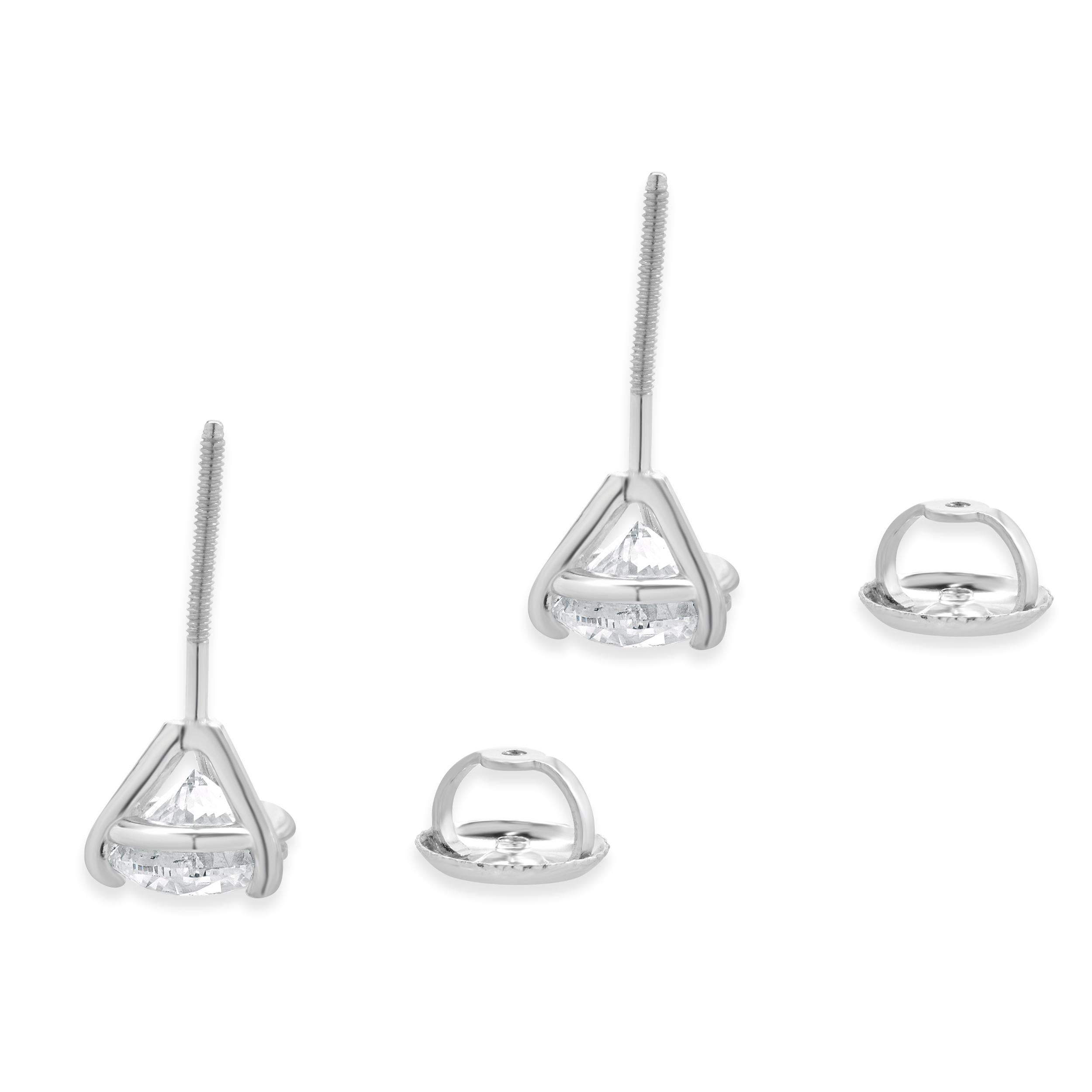 Orecchini con diamante in oro bianco 14 carati In condizioni ottime in vendita a Scottsdale, AZ