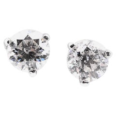 14 Karat White Gold Diamond Stud Earrings