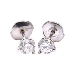 14 Karat White Gold Diamond Stud Earrings