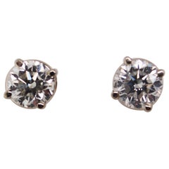 Orecchini con diamante in oro bianco 14 carati