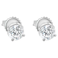 14 Karat White Gold Diamond Stud Earrings