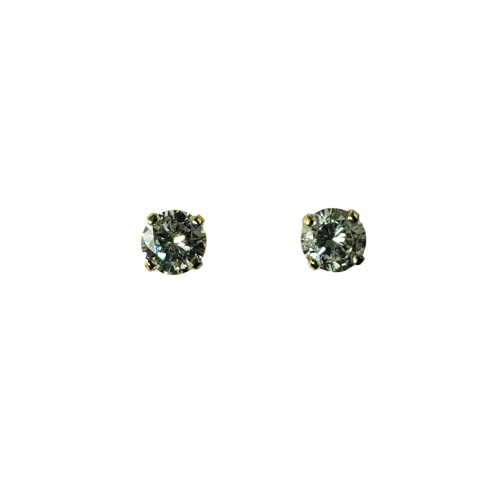 Women's 14 Karat White Gold Diamond Stud Earrings #14637 For Sale