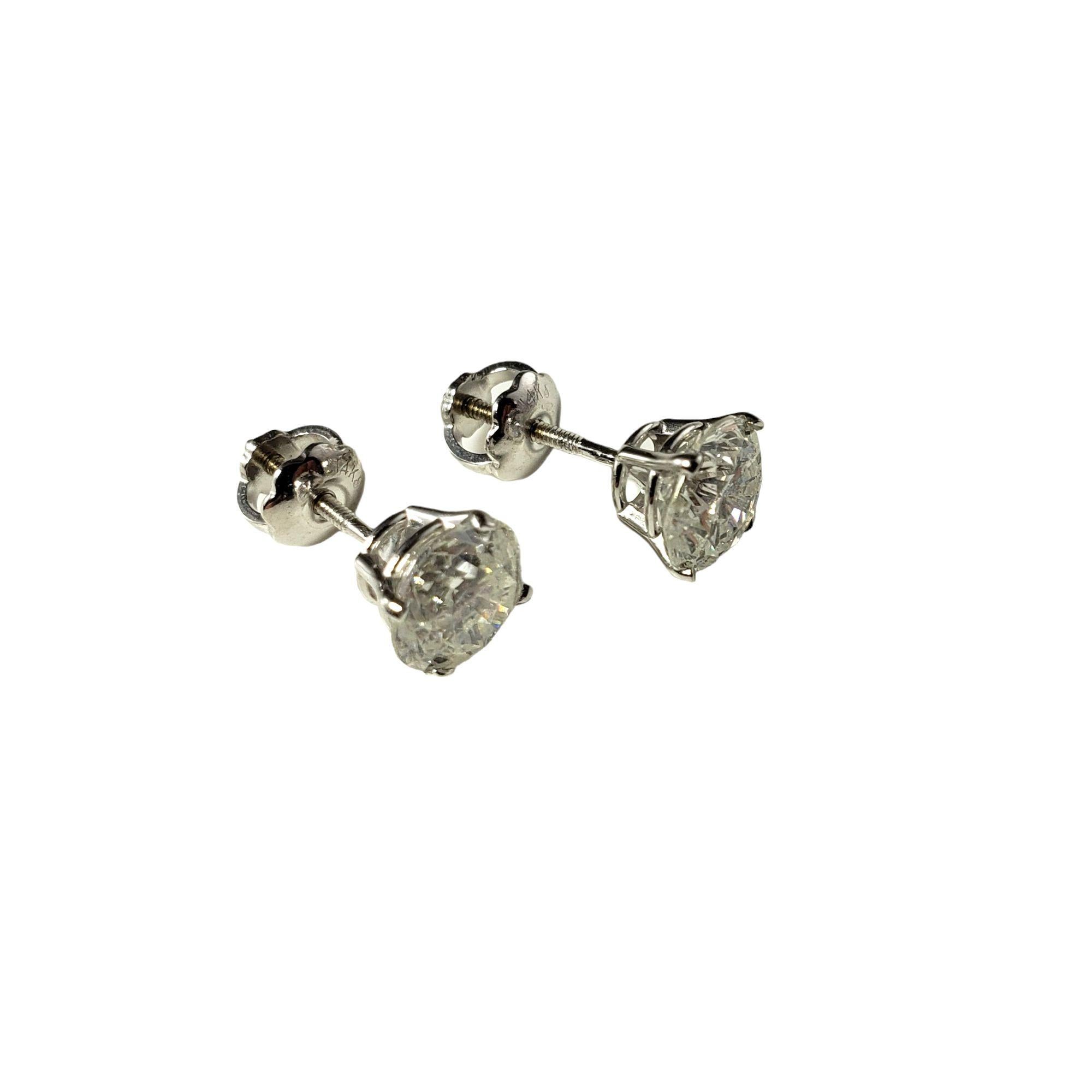 14 Karat White Gold Diamond Stud Earrings #14415 For Sale 1