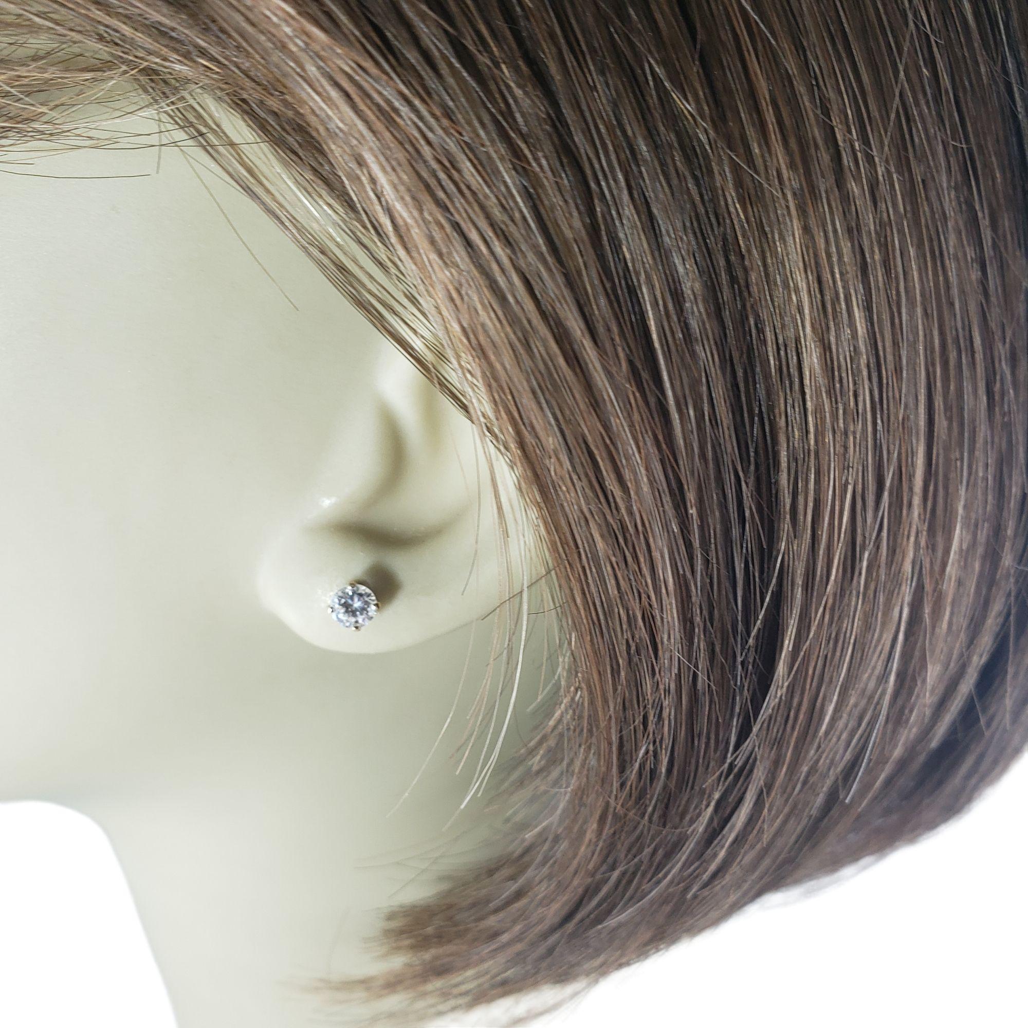 14 Karat White Gold Diamond Stud Earrings #14637 For Sale 2