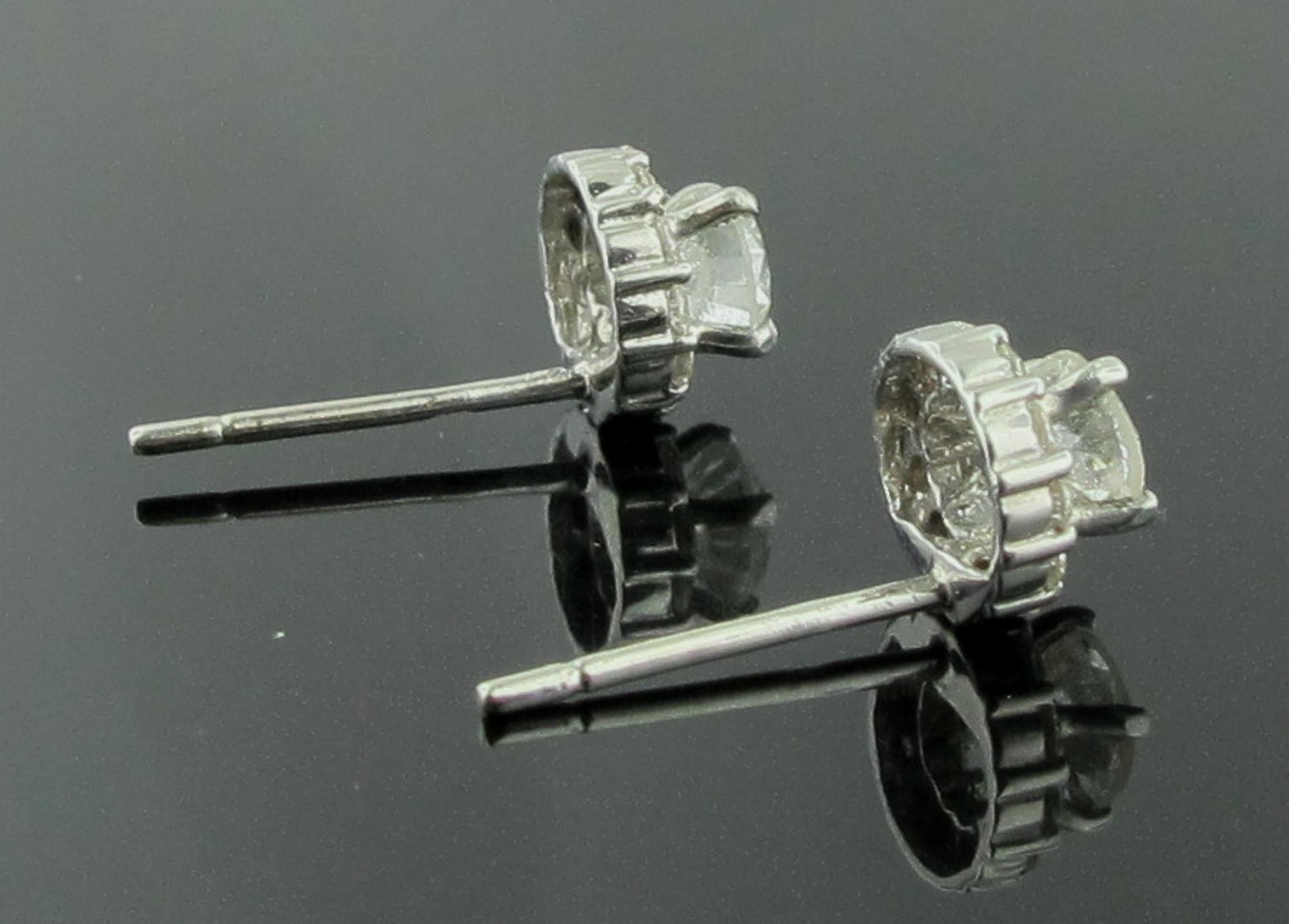 14 Karat White Gold Diamond Studs 1