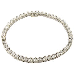 14 Karat White Gold Diamond Tennis Bracelet 1.5 Carat