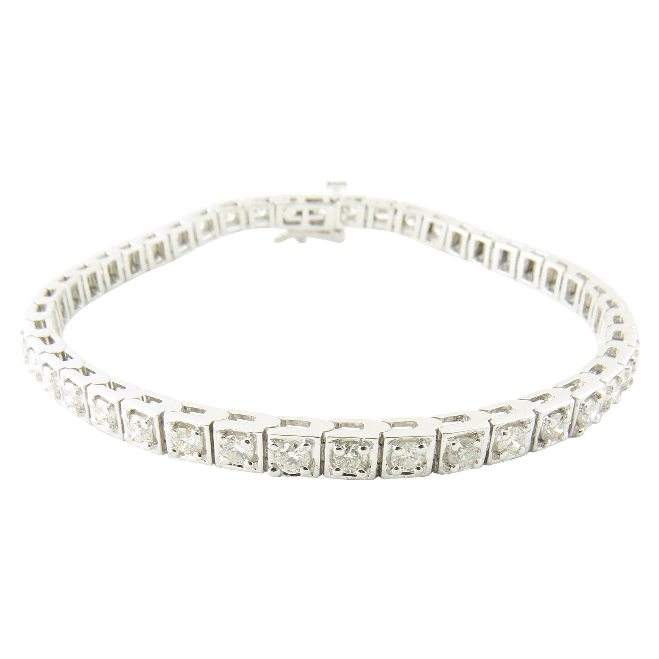 Bracelet tennis en or blanc 14 carats avec diamants de 3,08 carats
