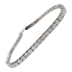 14 Karat Weißgold Diamant-Tennisarmband 5,29 Karat