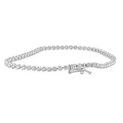 14 Karat Weißgold Diamant-Tennisarmband