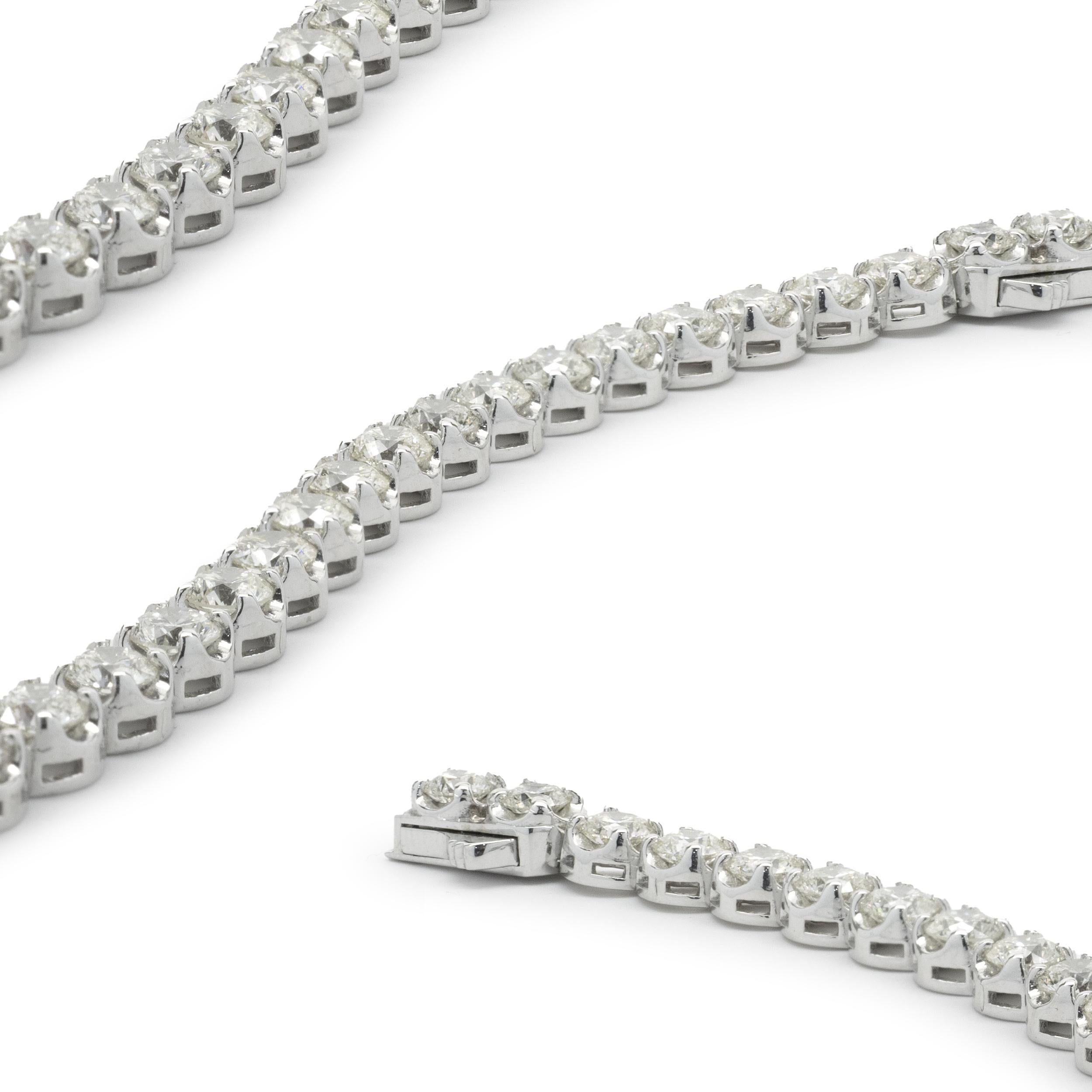 Brilliant Cut 14 Karat White Gold Diamond Tennis Bracelet