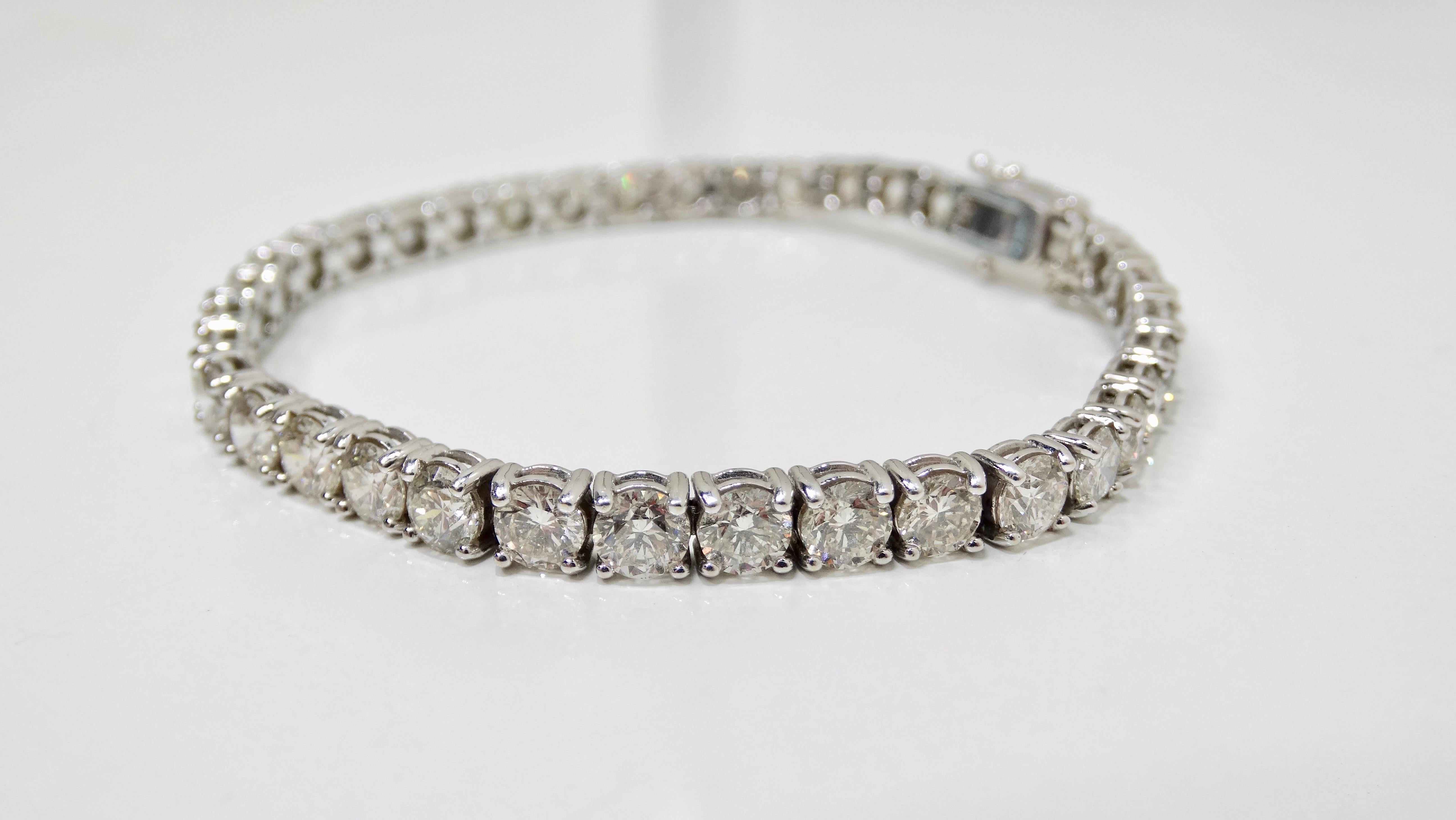 Diamond Tennis Bracelet 14 Karat White Gold  In Excellent Condition In Scottsdale, AZ