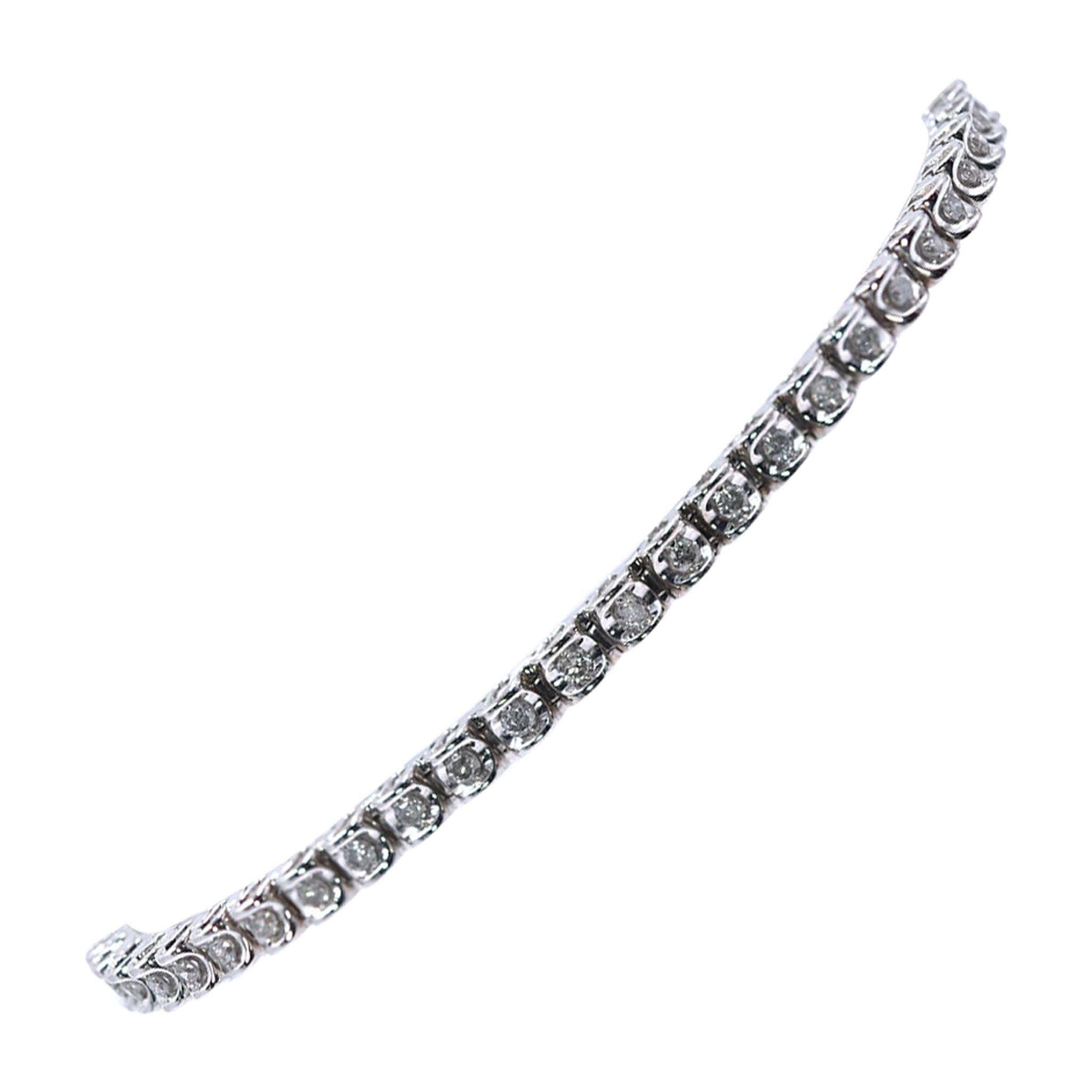 9 24 Carat Tanzanite Diamond 14 Karat White Gold Tennis Bracelet At 1stdibs