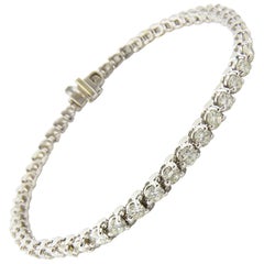 14 Karat White Gold Diamond Tennis Bracelet