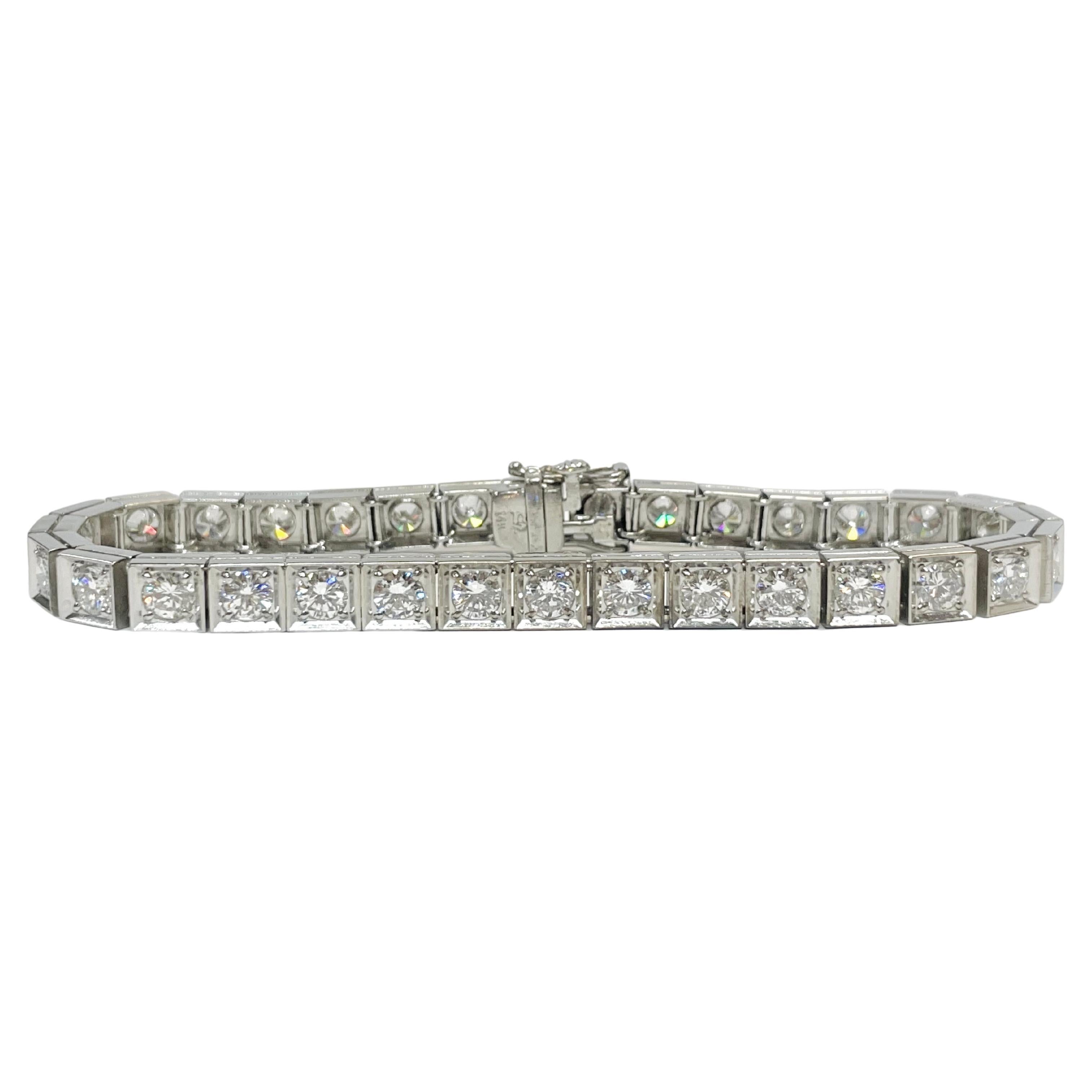 14 Karat White Gold Diamond Tennis Bracelet