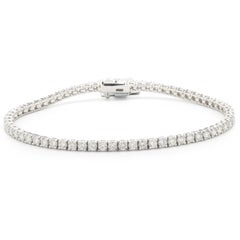 Bracelet tennis en or blanc 14 carats et diamants