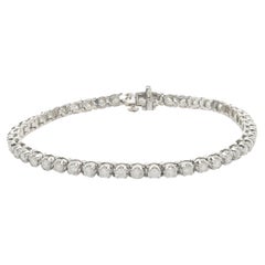 Bracelet tennis en or blanc 14 carats et diamants