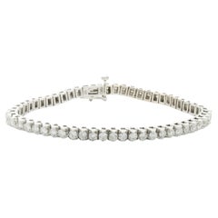 Bracelet tennis en or blanc 14 carats et diamants 