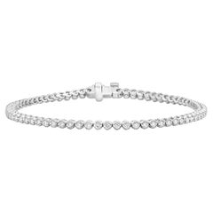 Bracelet tennis en or blanc 14 carats et diamants