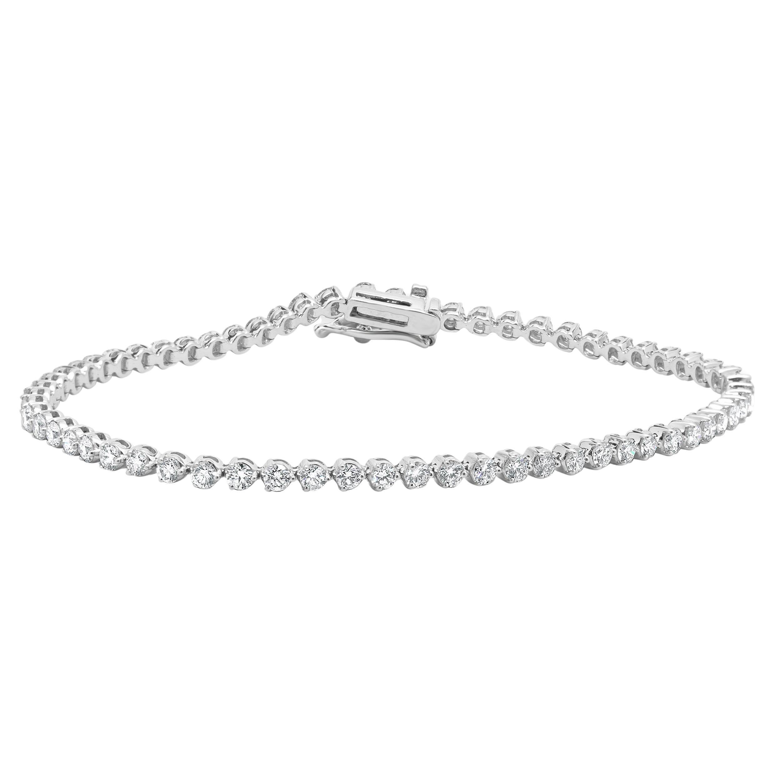 Bracciale tennis con diamanti in oro bianco 14 carati