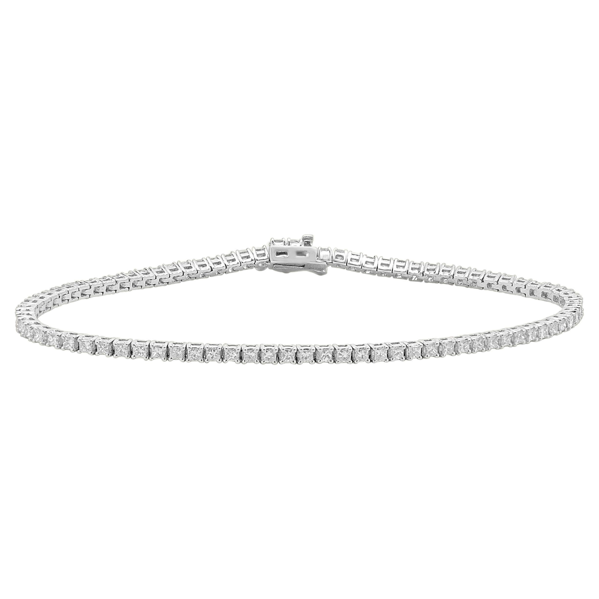 14 Karat Weißgold Diamant-Tennisarmband