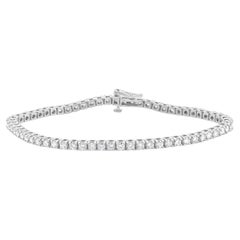 Bracelet tennis en or blanc 14 carats et diamants