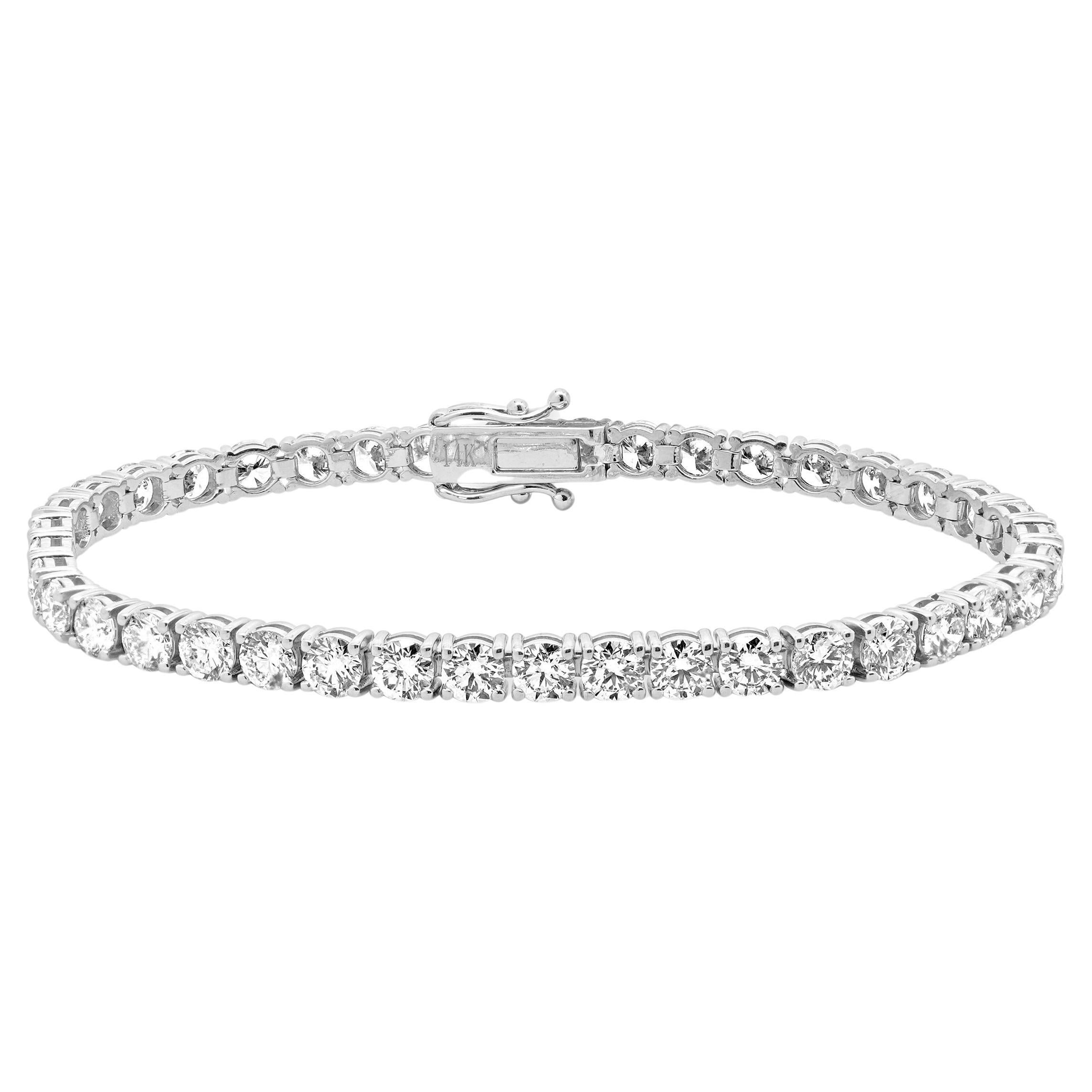 Pulsera de tenis con diamantes en oro blanco de 14 quilates