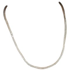 14 Karat White Gold Diamond Tennis Necklace 17.05 Carat