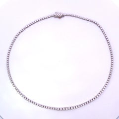 14 Karat White Gold Diamond Tennis Necklace