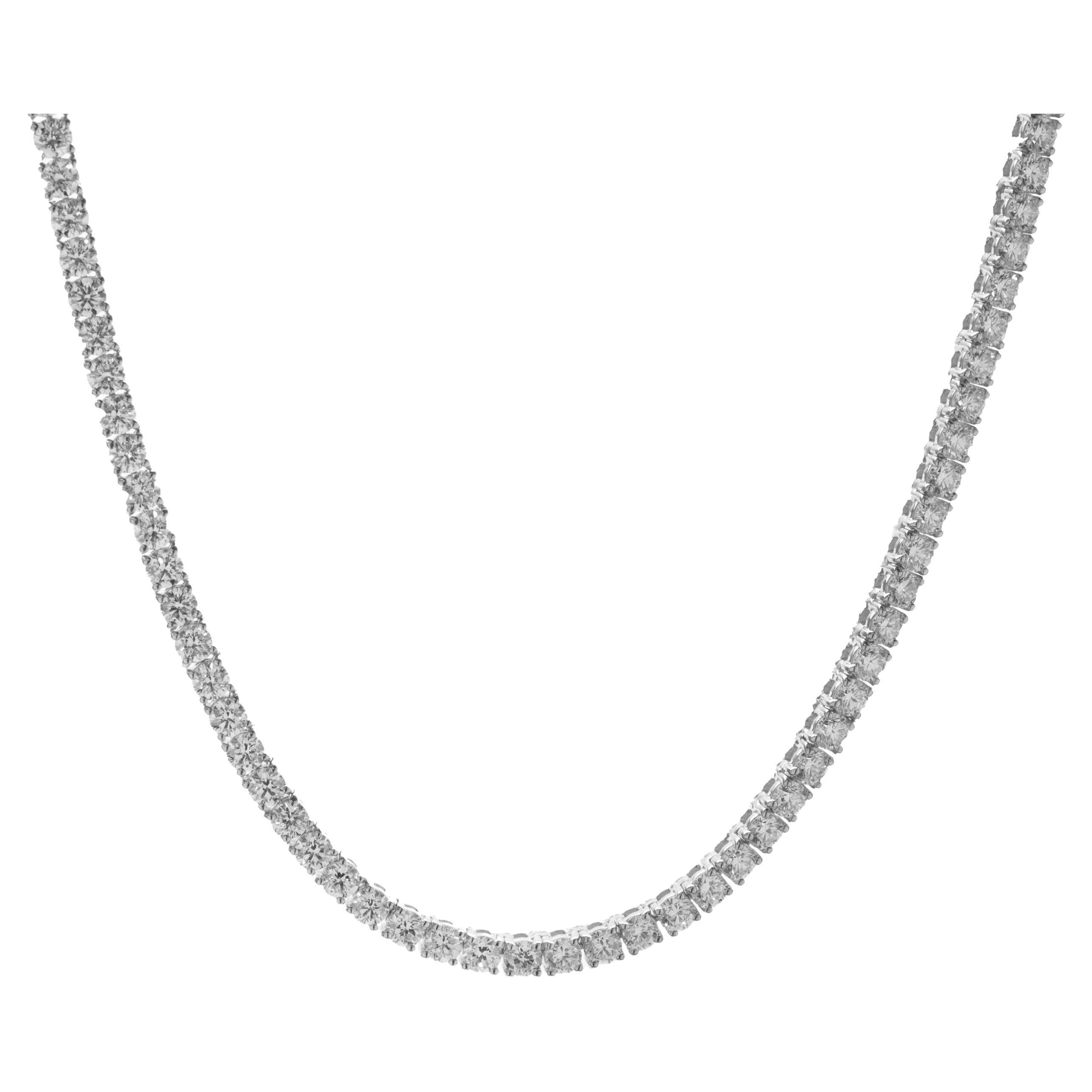 Astonishing Sapphire Diamond Gold Tennis Necklace For Sale at 1stDibs